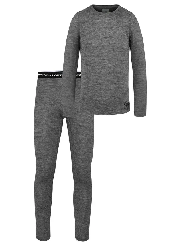 Термобелье комплект из шерсти мериноса Merino ski thermounterwasche set langarmshirt und unterhose Normani Outdoor Sports, grau, серый