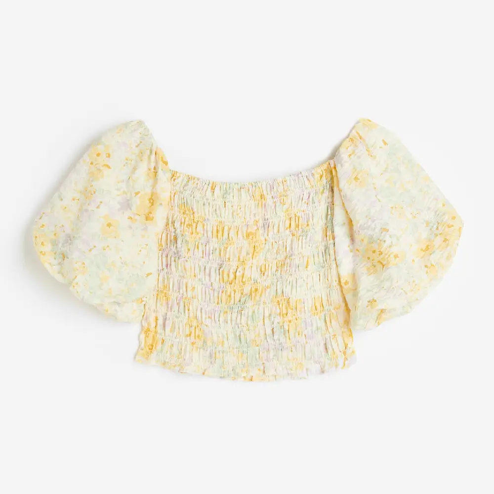 

Блузка H&M Open-backed Rib-knit, светло-желтый