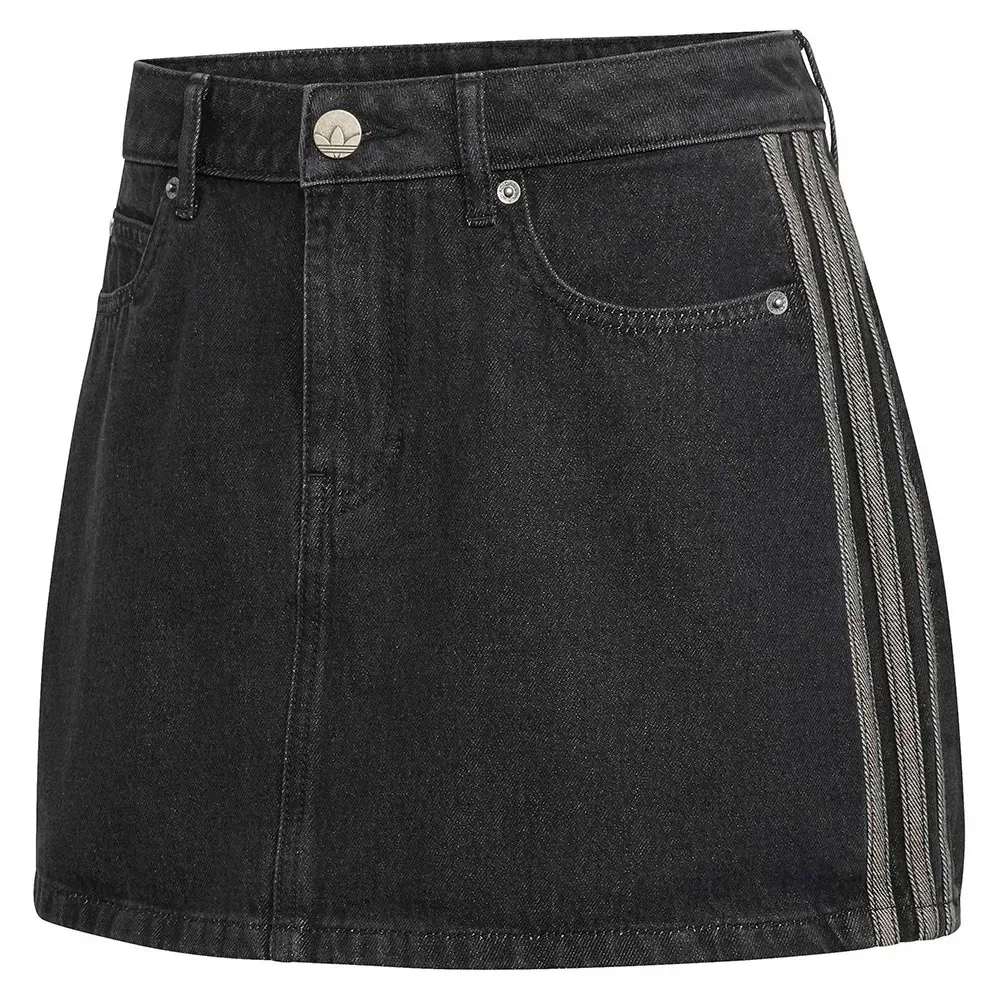 Юбка джинсовая Mid Rise Adidas Originals, черный — фото 3