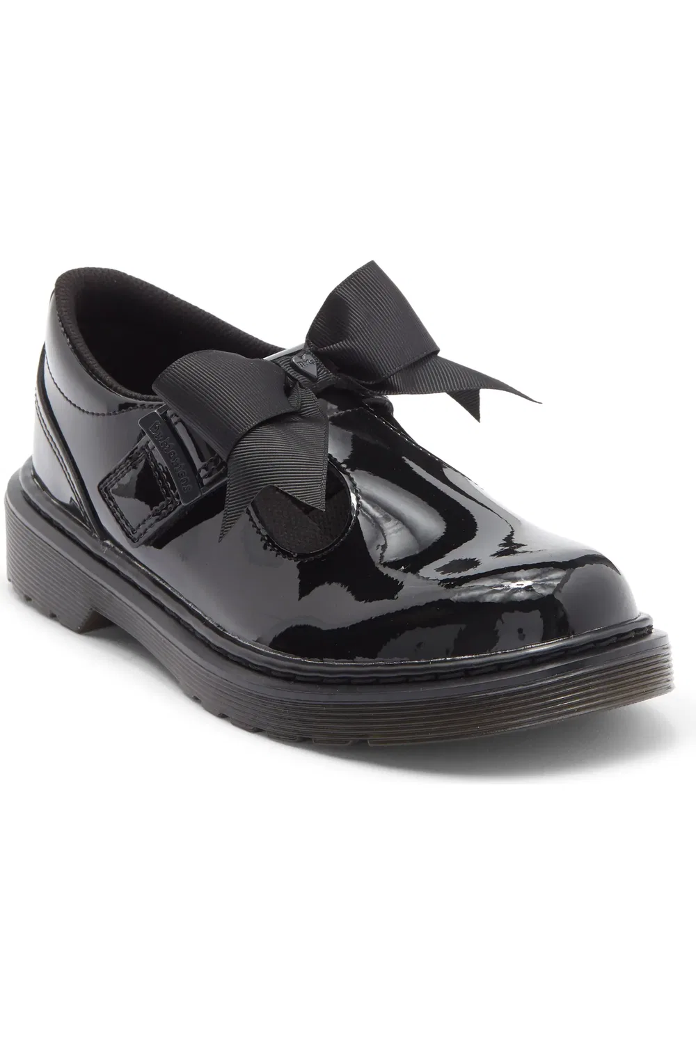 Детские туфли Dr. Martens Polley II T-Strap с бантом, черный