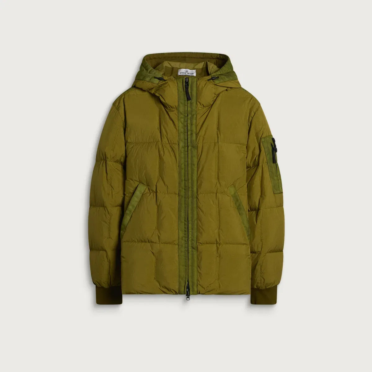 Куртка мужская с капюшоном, утепленная пухом Stone Island, Cactus