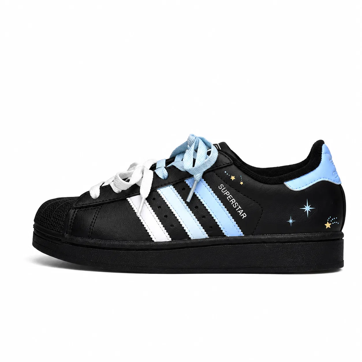 Детские кеды для скейтбординга из кожи с принтом Superstar 2 Adidas Originals, Sky Blue — фото 3