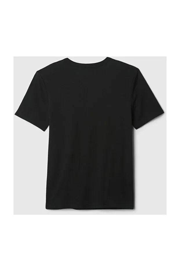 Детская футболка с принтом V-Bass ss logo tee Gap, Black — фото 2
