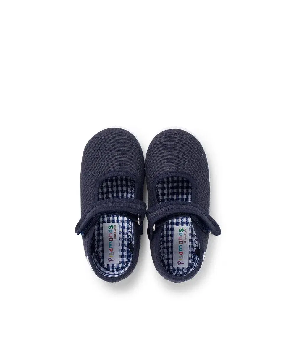 Детские балетки для девочек Merceditas Niña cinta adhesiva Suela tipo Zapatillas en marino Azul marino Pisamonas, Azul Marino — фото 2