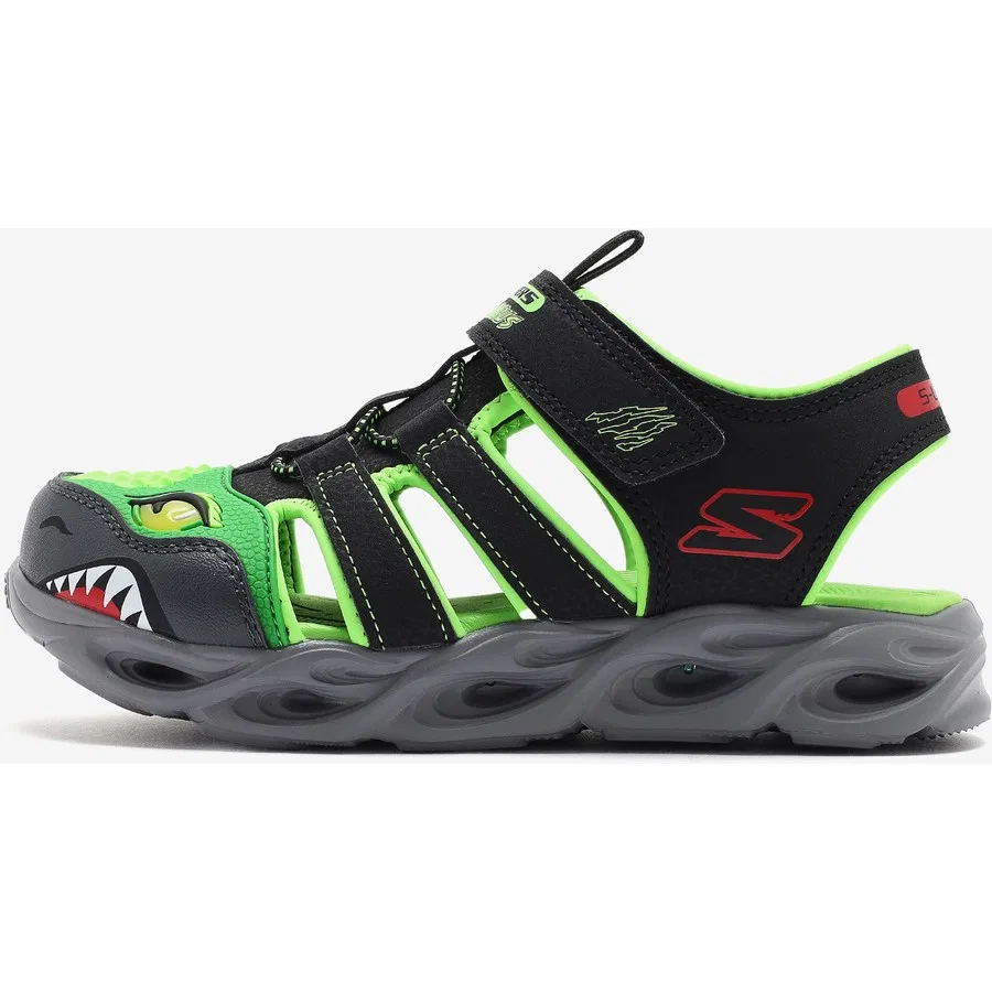 Сандалии спортивные с закрытым носом и светящейся подошвой, модель Thermo-Splash - Hydro-Flare, Skechers, Красный