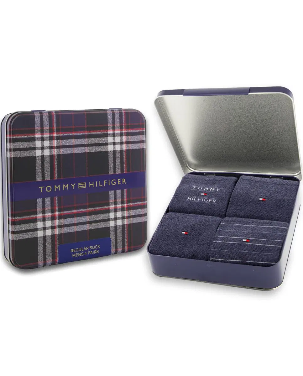 Мужские носки, комплект из 4 шт., Clásicos, Tommy Hilfiger, синий