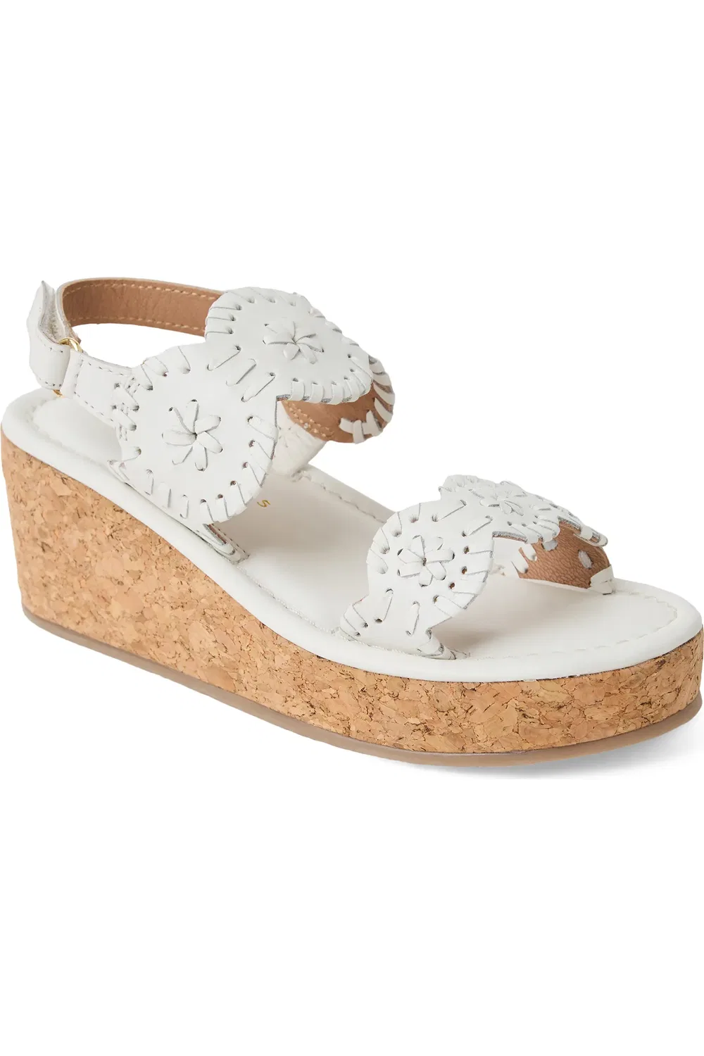 Детские сандалии на танкетке с ремешком Slingback Platform Wedge Jack Rogers, белый
