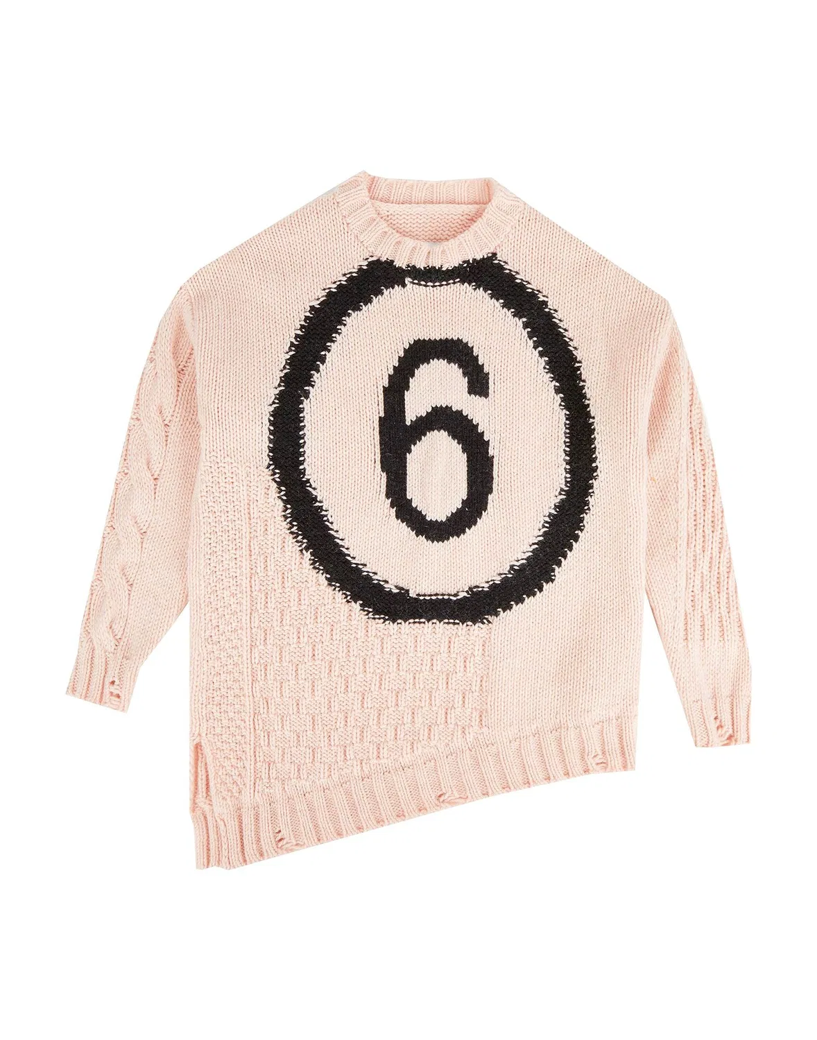 Свитер с воротником-хомутом MM6 Maison Margiela, светло-розовый