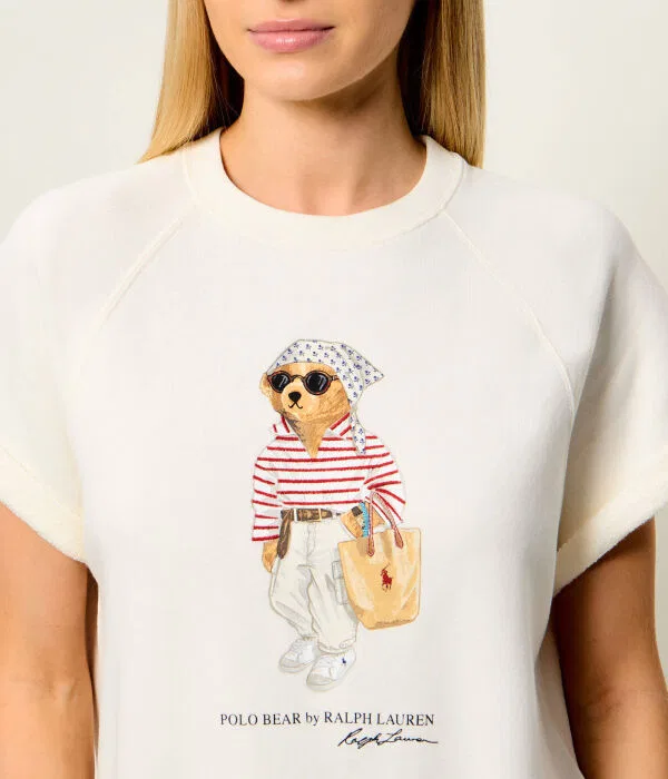 Женская футболка-худи свободного кроя Polo Ralph Lauren, Écru — фото 4
