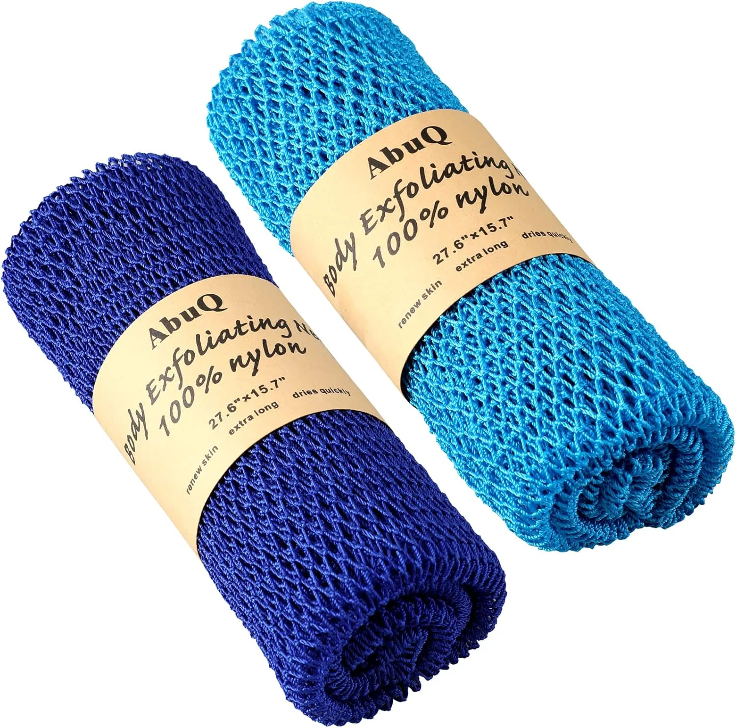 Африканская мочалка-сетка для эксфолиации, AbuQ, 2 шт, 40x70 см, Blue-Blue