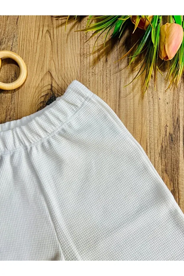 Детские шорты для девочек хлопковые Basics Babyelisco, White — фото 2