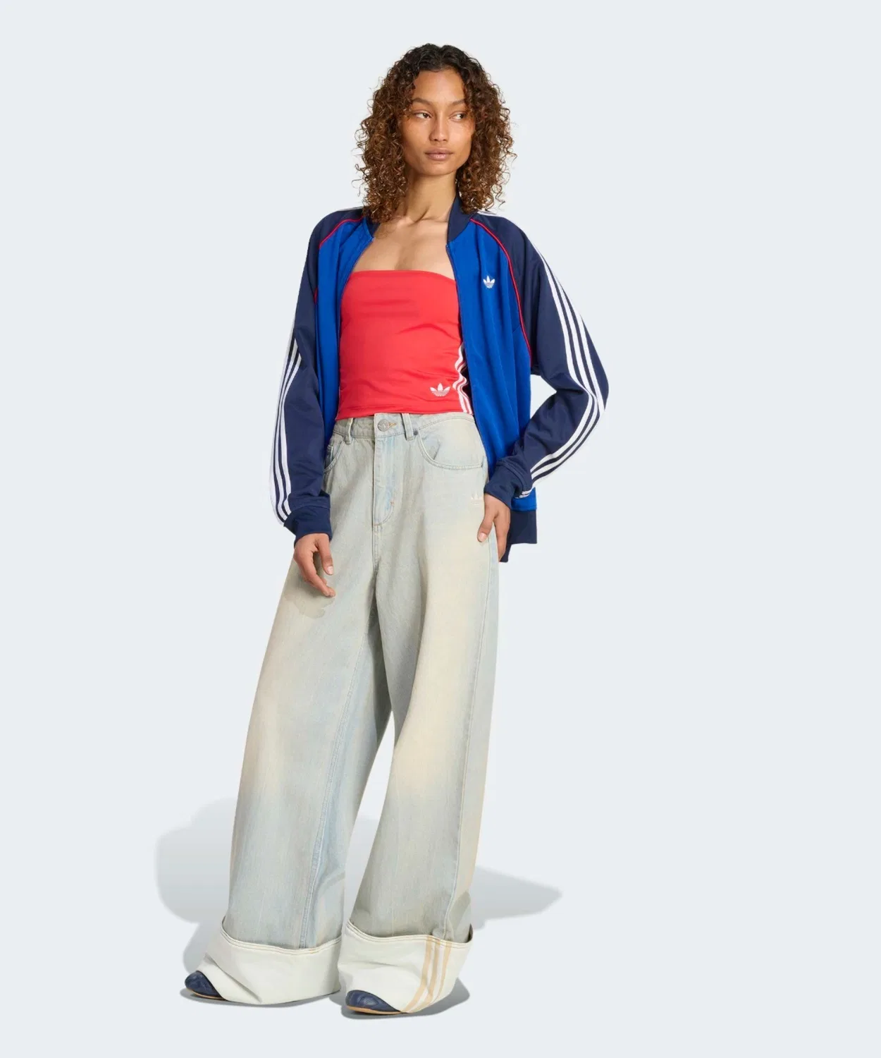 Мужские джинсы широкого кроя Vintage Wide-Leg Jeans Adidas, Light Blue — фото 4