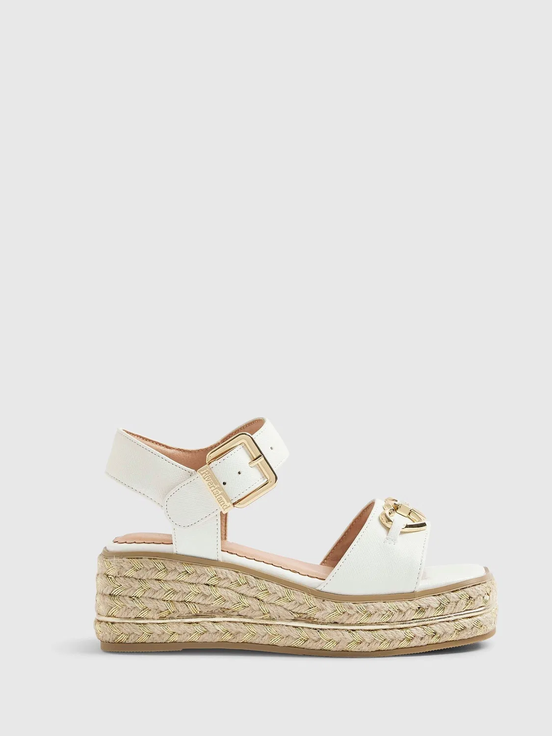 Сандалии на танкетке River Island White
