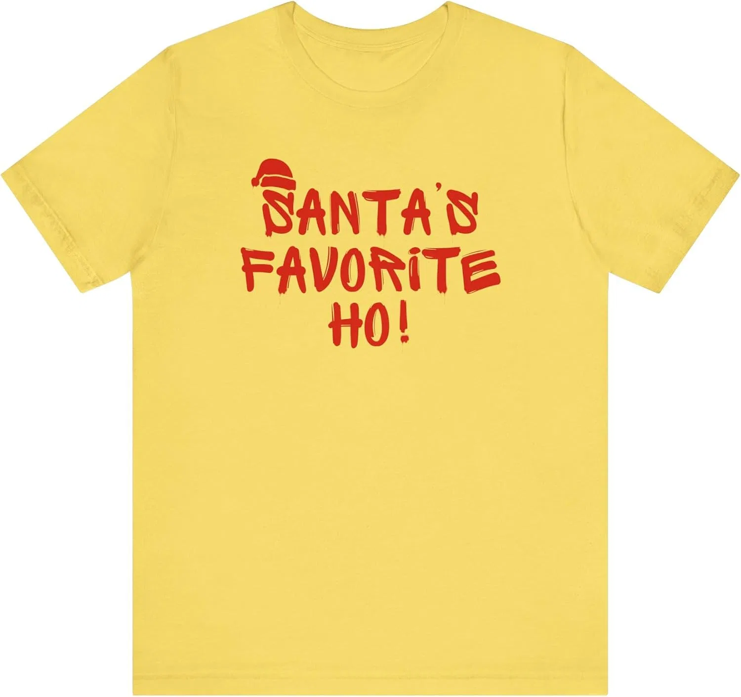 Женская футболка с принтом Santa's Favorite Ho! Bella Canvas 3001, Maize Yellow
