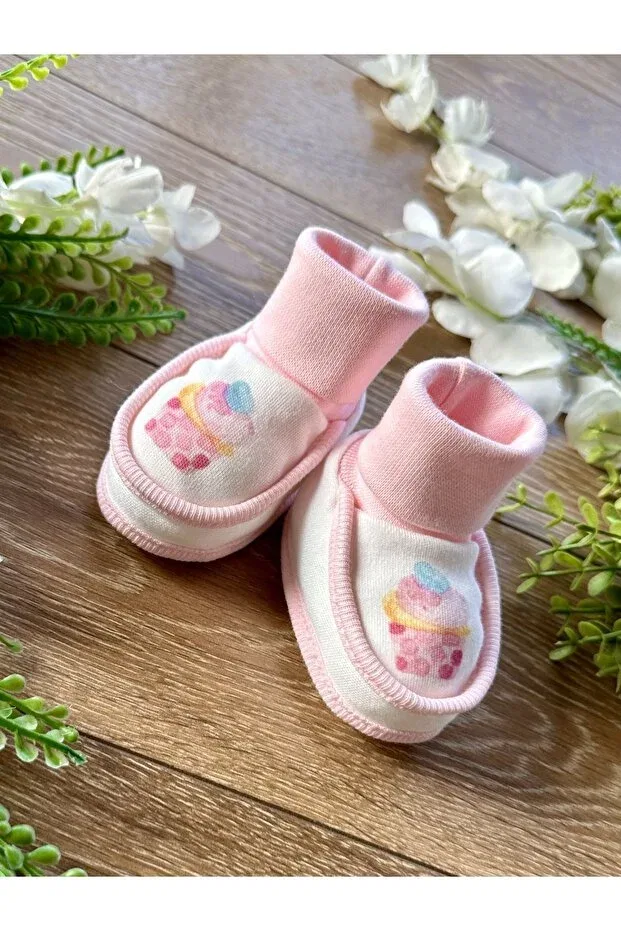 Детские пинетки для девочек хлопковые Organic Basics Renkli Puset, Pink — фото 2