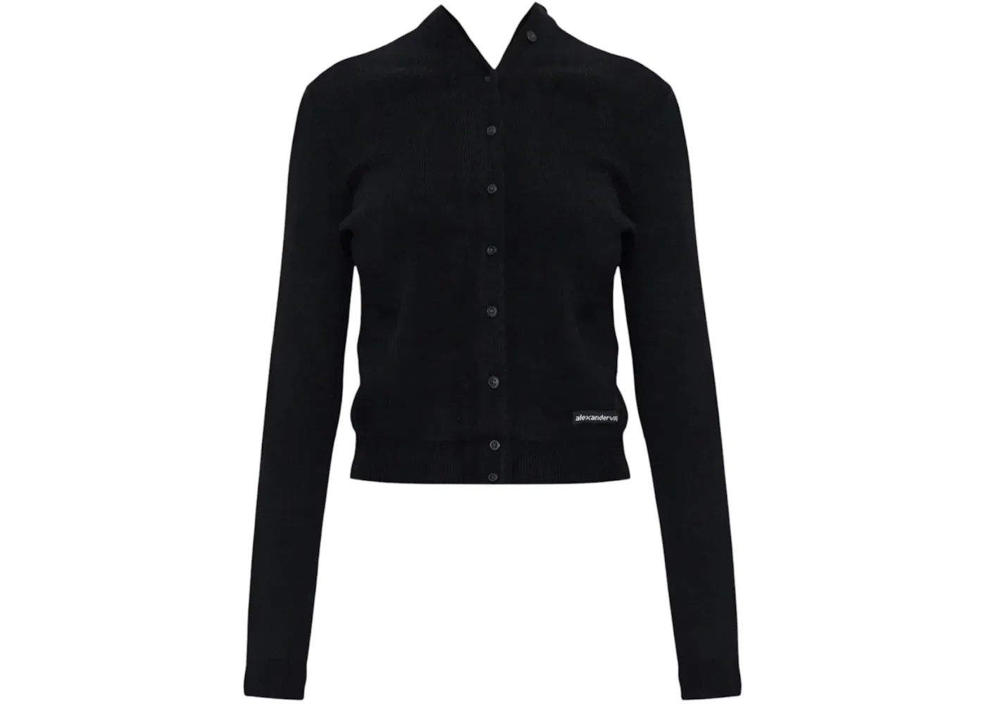 Женский кардиган с высоким воротником и логотипом Alexander Wang, Black