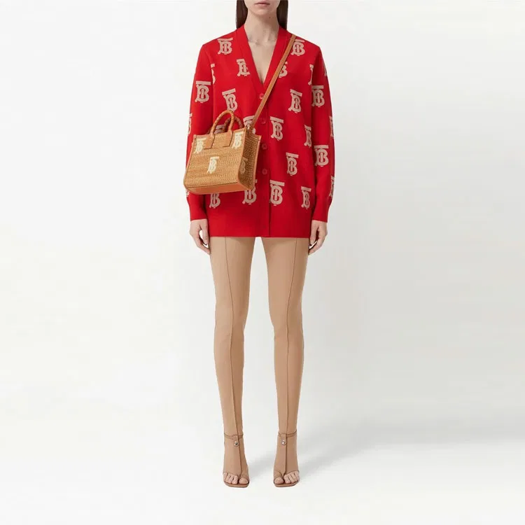 Женский свитер с принтом SS22 Knitwear Burberry, Red — фото 4
