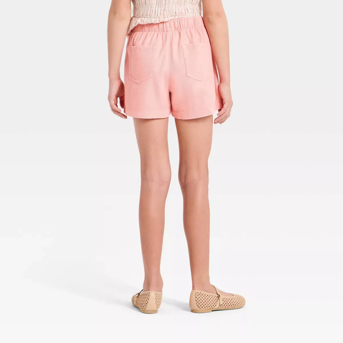 Детские шорты для девочек с завязками GIRLS BOTTOMS, Peach Pink — фото 2