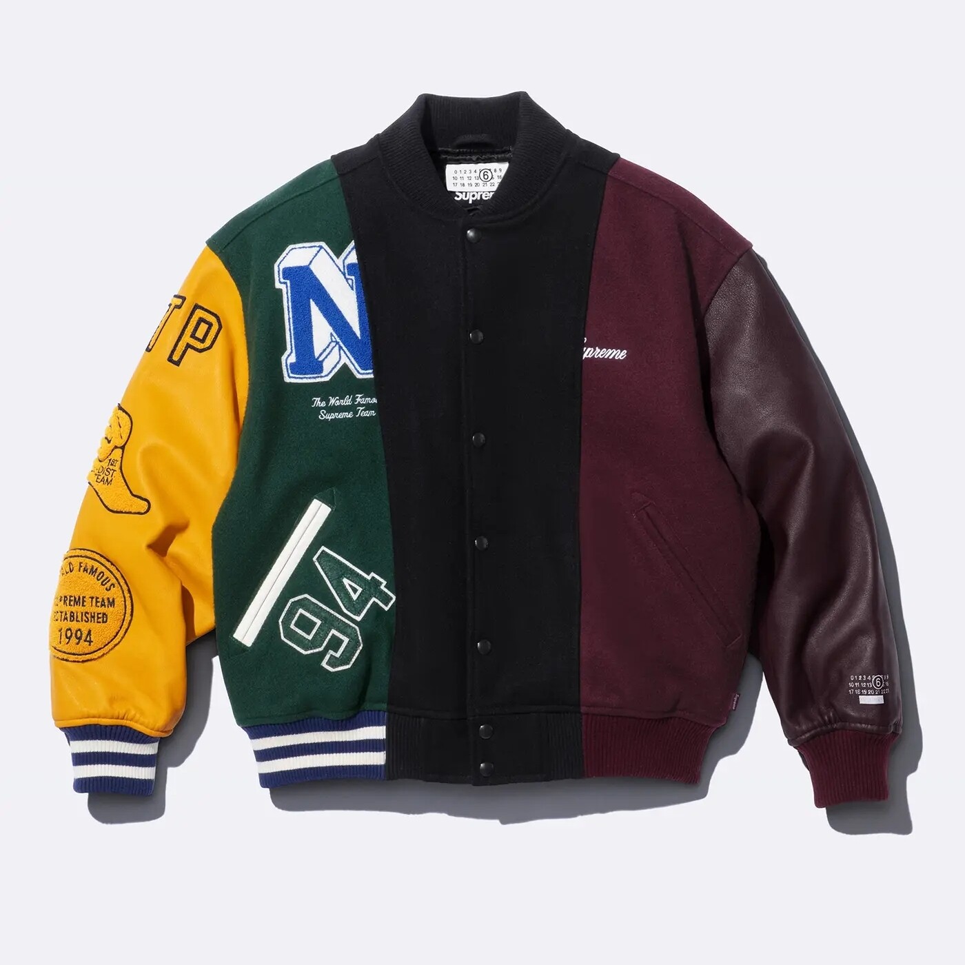 

Бомбер Supreme x MM6 Maison Margiela Split Varsity, мультиколор