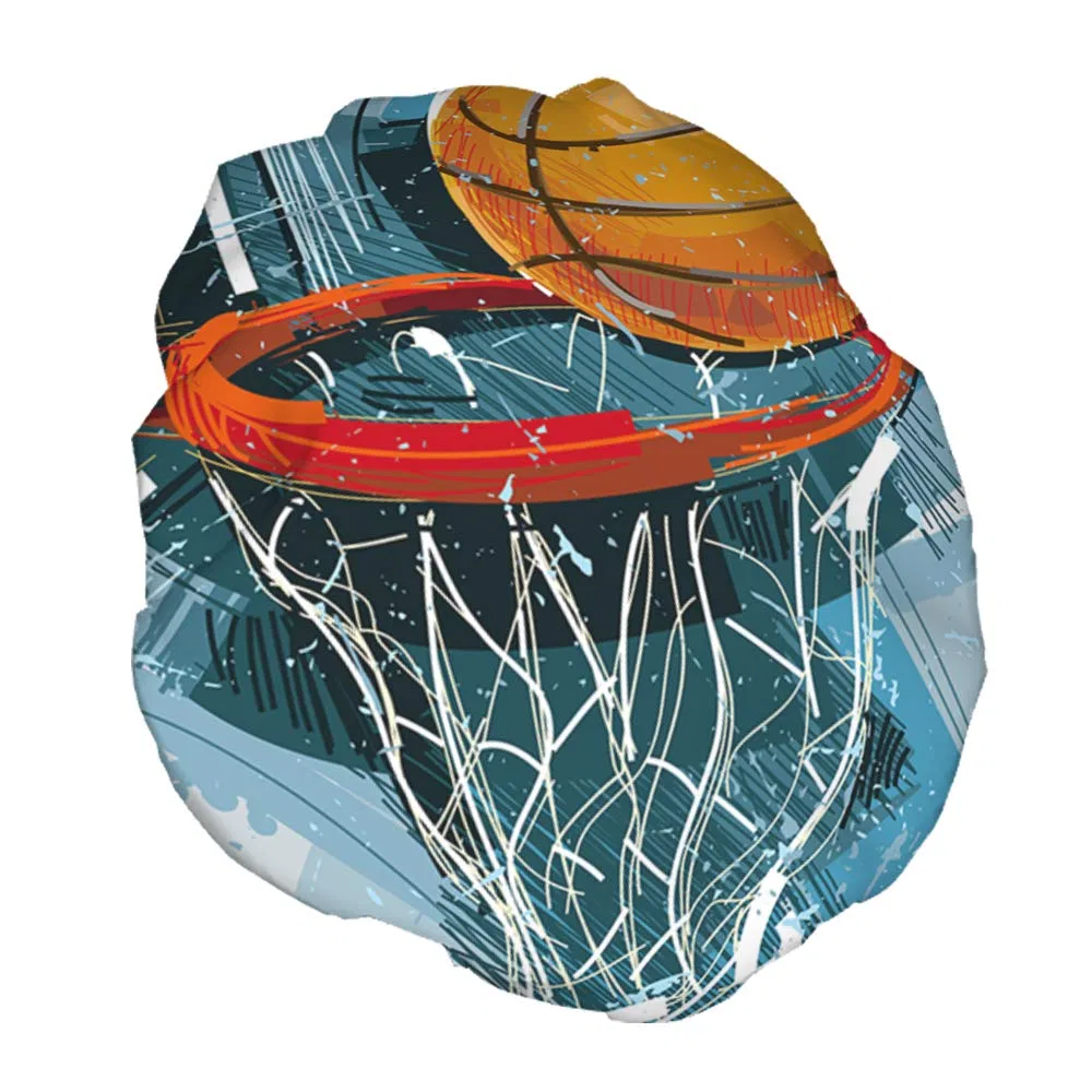 Шапочка для душа Basketball Sketch, Lsjuee, 4.3x10.6 дюймов — фото 2