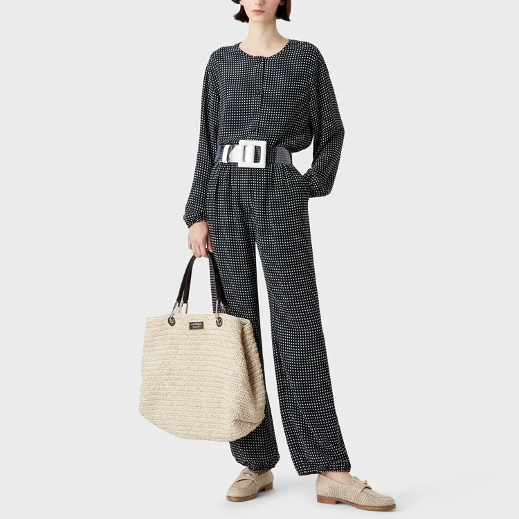 Штаны повседневные широкие, EMPORIO ARMANI, Black White — фото 4