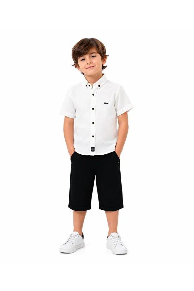 Детская рубашка для мальчиков хлопковая Basics Dgs Kids, White