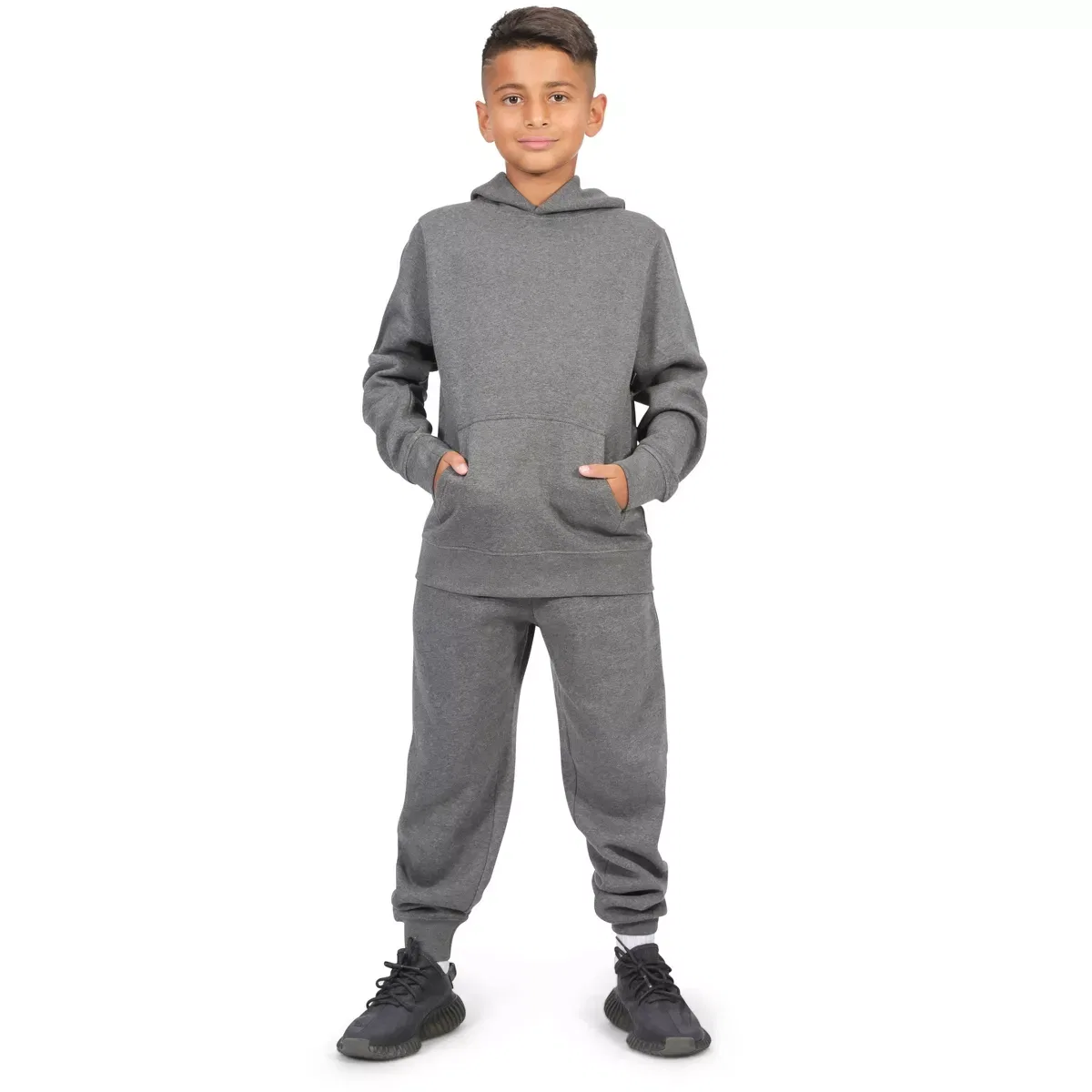 Детский пуловер-худи с капюшоном из флиса Everyday Kids, Charcoal Gray — фото 2