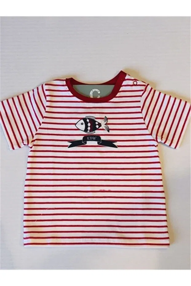 Детская футболка с принтом Unisex Baby Fish Edelweiss, Red