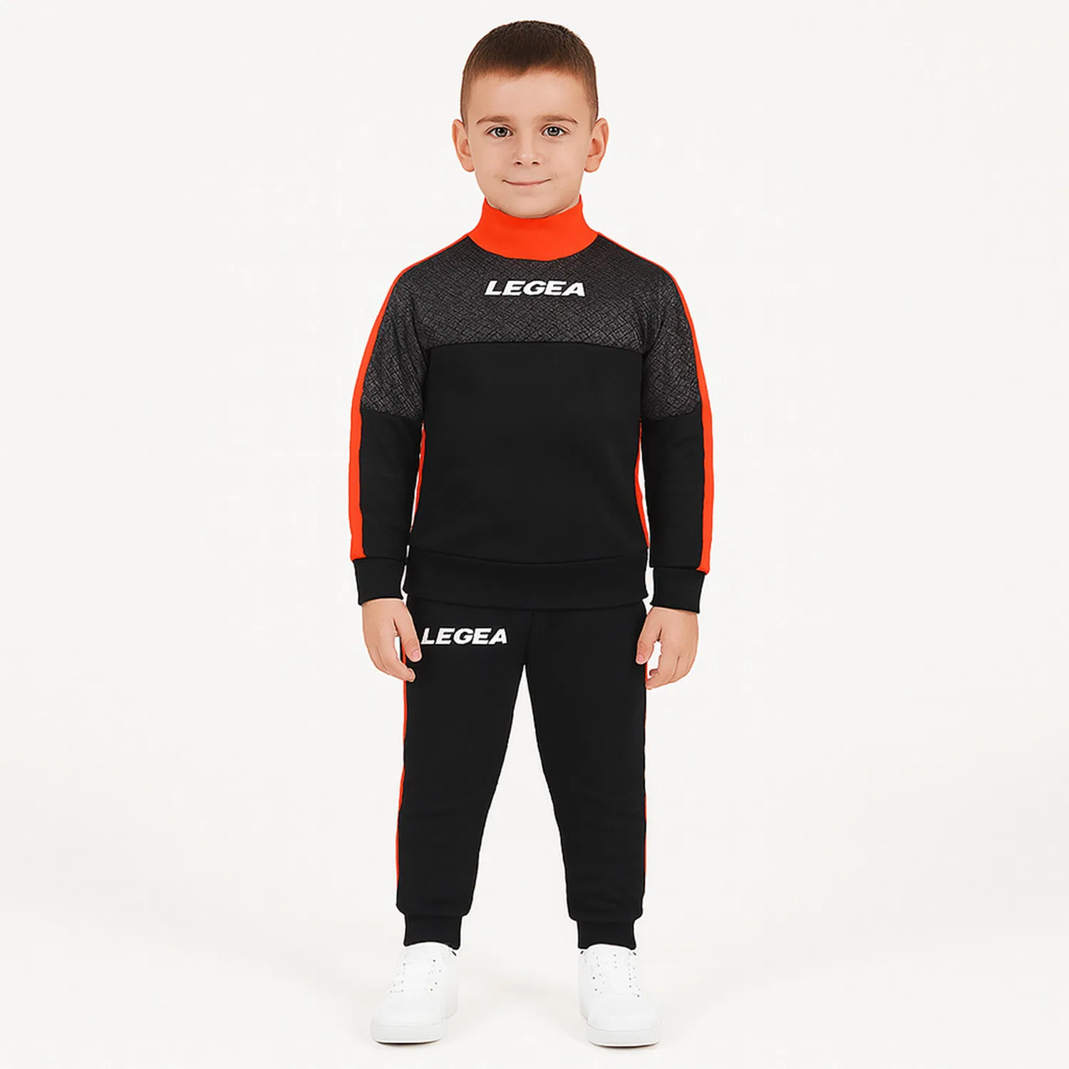 Детский спортивный костюм для мальчиков DAMASCO JR Legea, Schwarz / Orangefarben Fluoreszierend