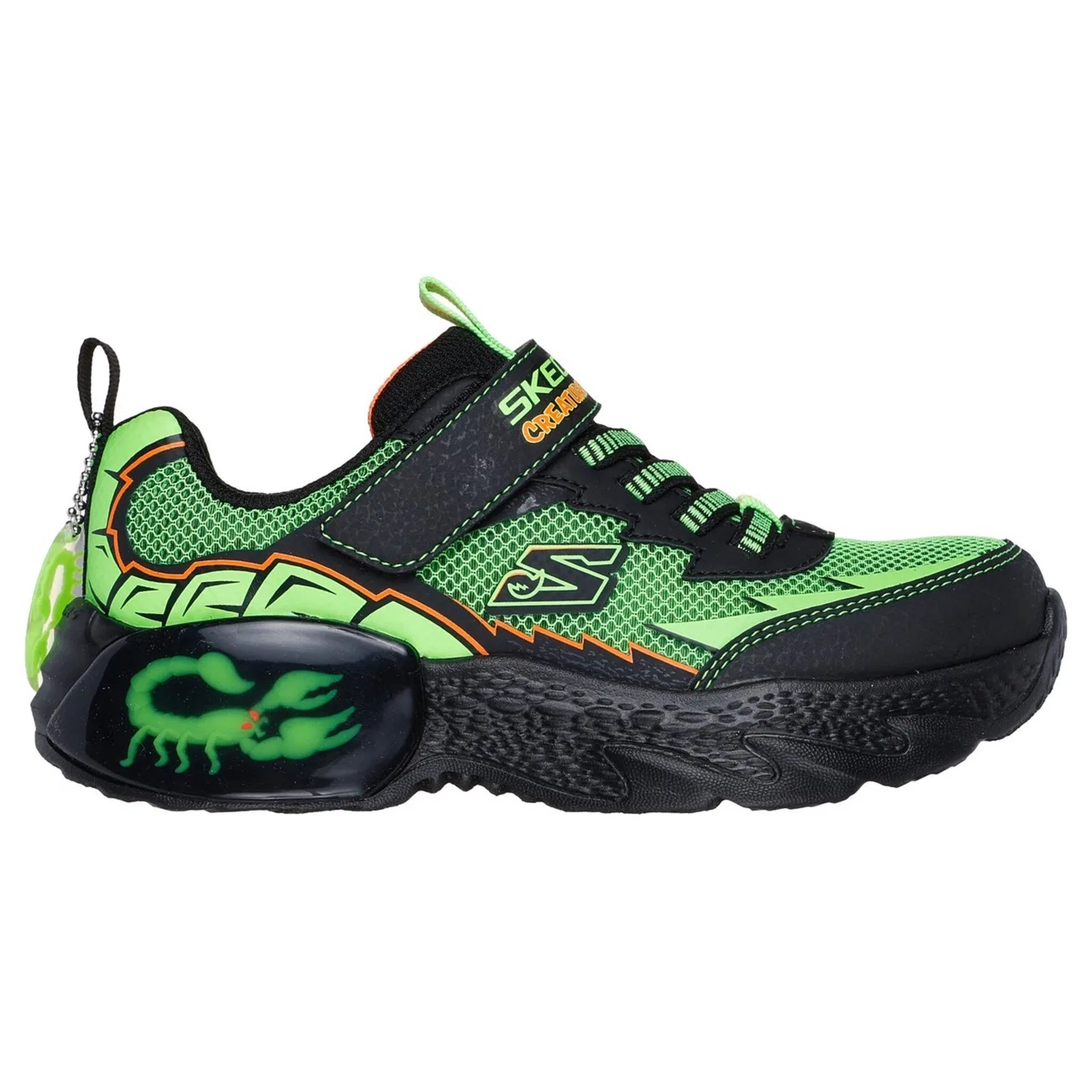 Детские кроссовки с мотивом Skechers, Black/Lime — фото 4