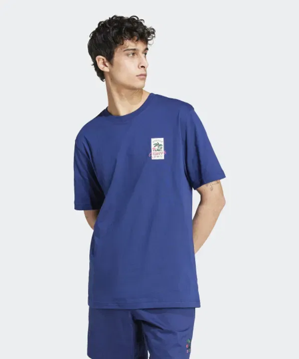 Футболка с нашивкой Adidas, темно-синяя