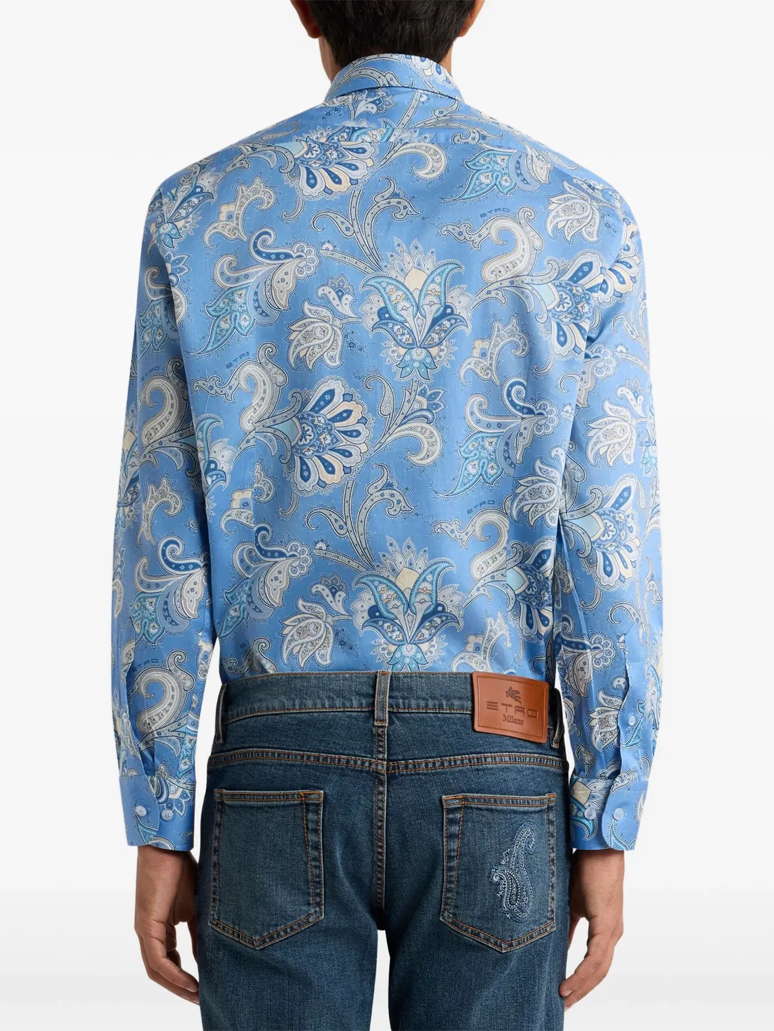 ETRO Синяя рубашка из 100% хлопка — фото 4