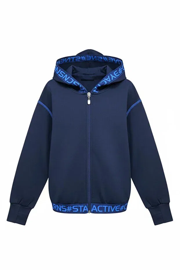 Детские свитшот с капюшоном оверсайз Swiftie Furry Colorinas, Navy Blue — фото 3
