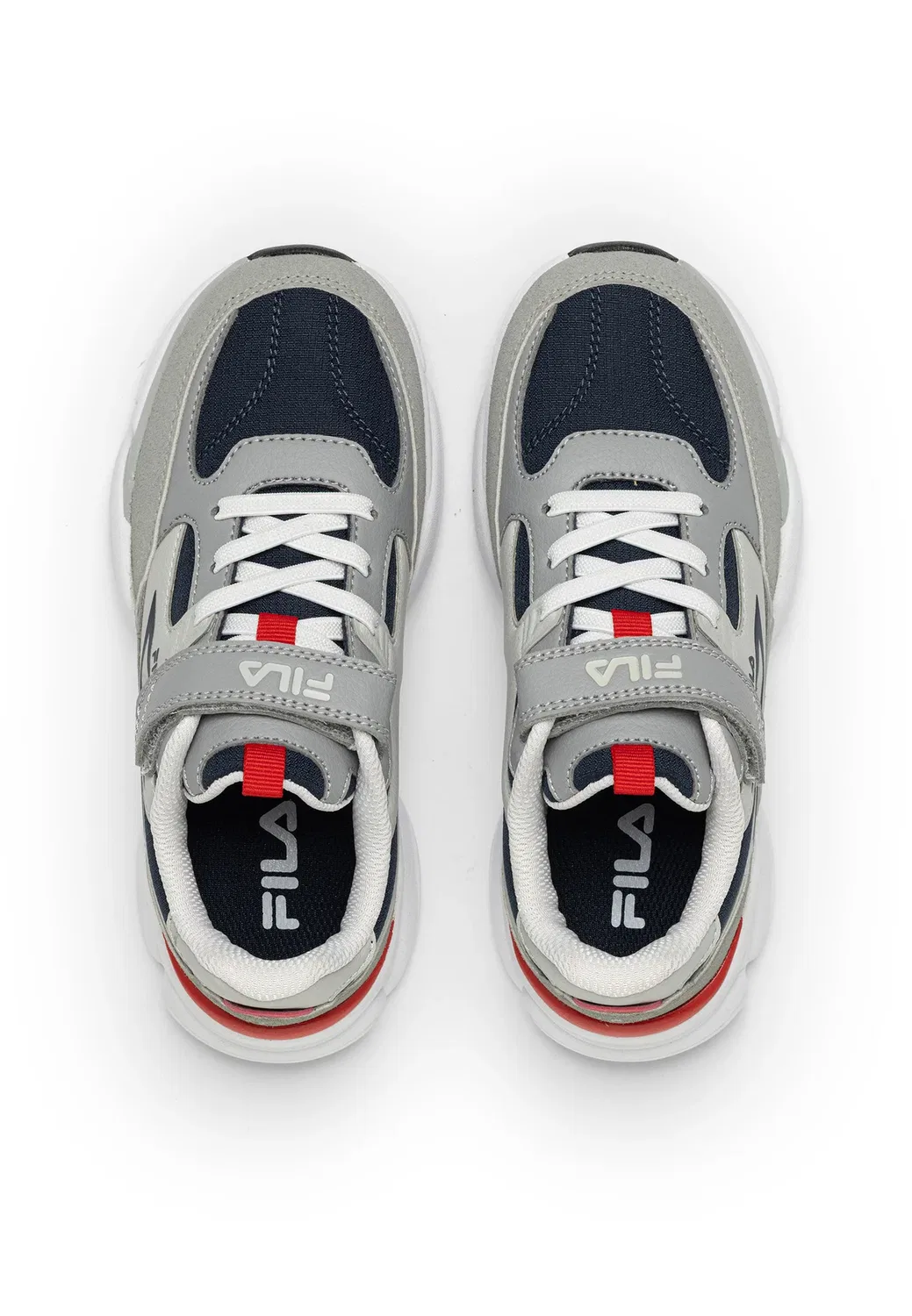 Обувь Recade на липучках, детская, унисекс - кроссовки Fila, Fila Navy-Ultimate Gray — фото 3