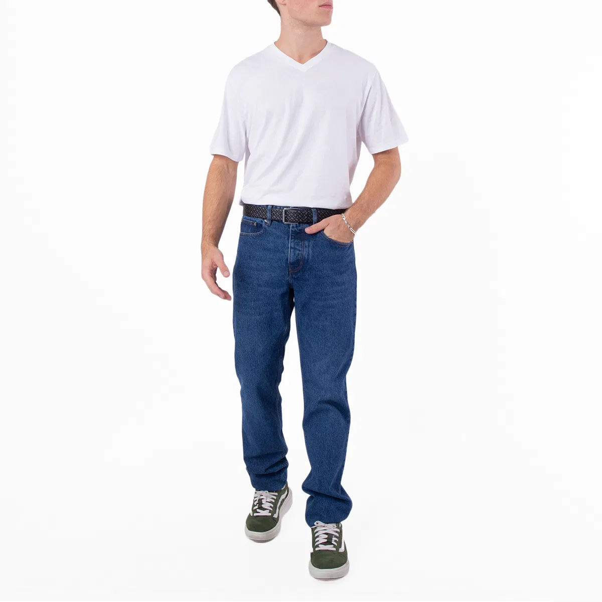 Джинсы классического кроя Classic Fit Denim Jeans Ami Paris, Bleu Used — фото 3