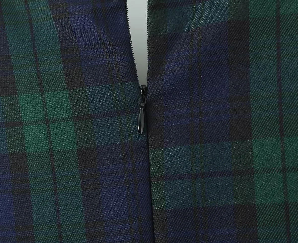 Женское платье с кружевной отделкой A-line, Plaid — фото 4