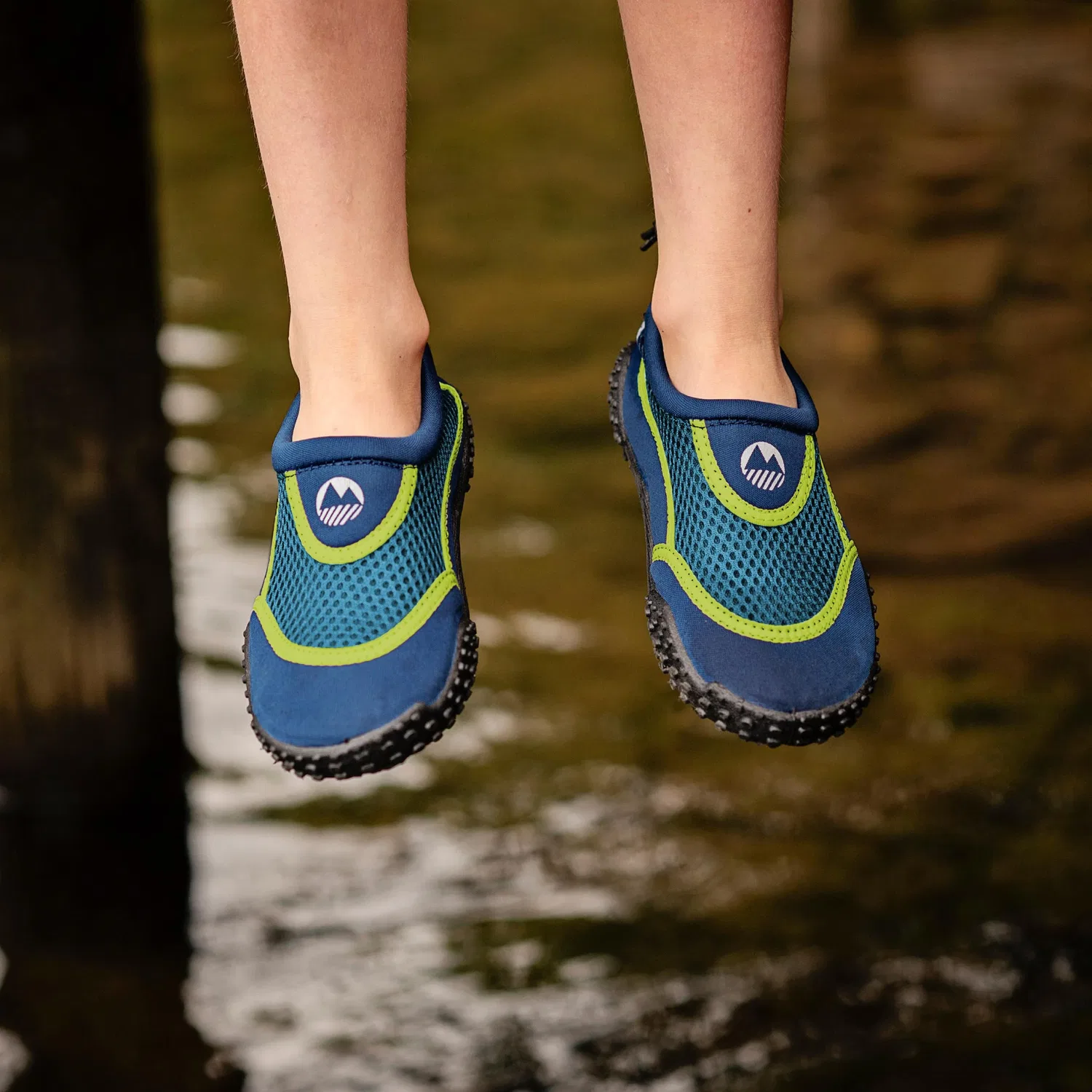 Детские водные туфли для мальчиков с регулируемой пяткой Eden Lakeland Active, Navy Blue Lime — фото 2