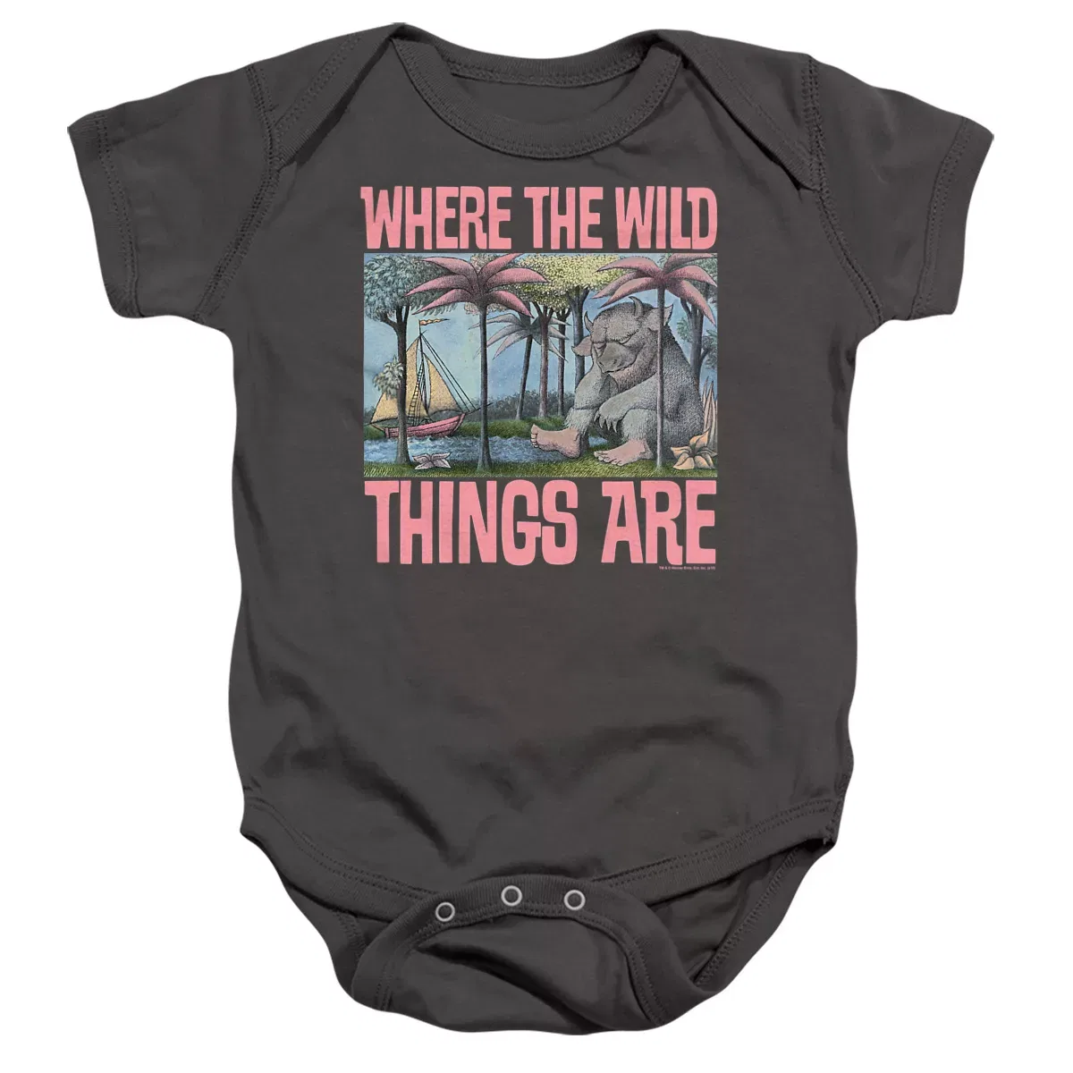 Детское боди с коротким рукавом Where the Wild Things Are, Charcoal