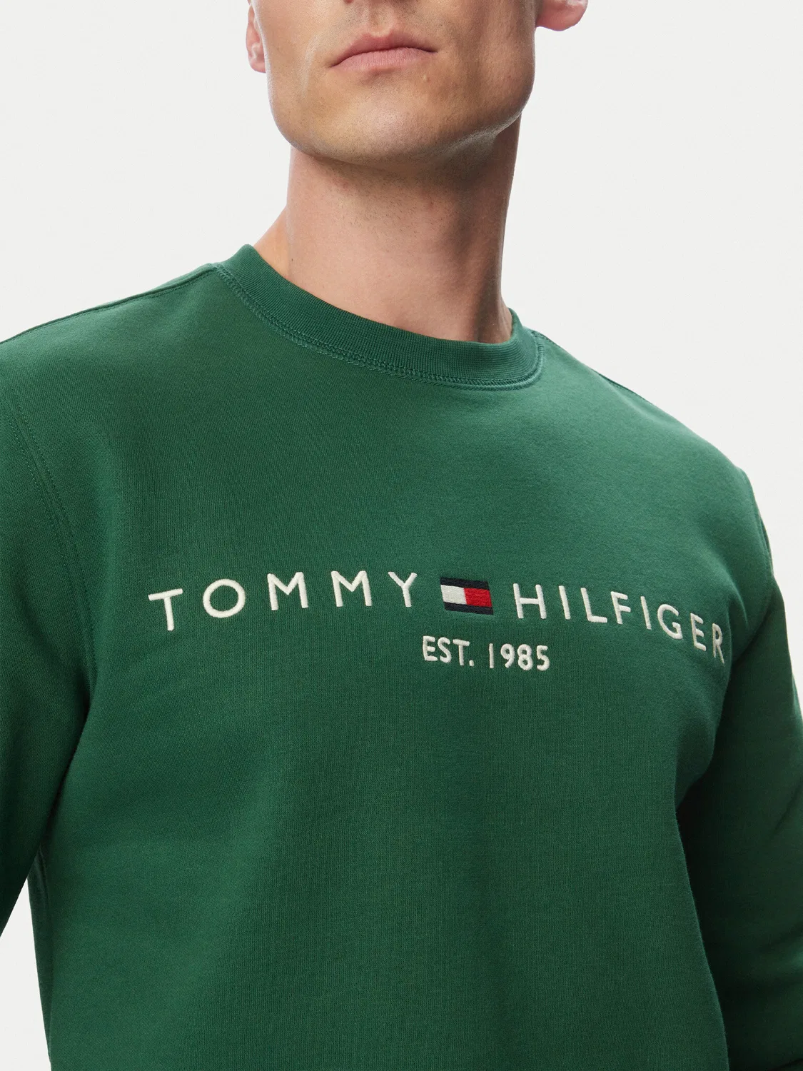 Мужская толстовка стандартного кроя Logo Tommy Hilfiger, темно-зеленый — фото 4