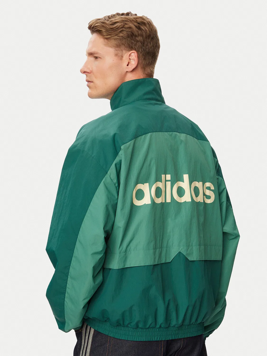 Мужской свитшот свободного кроя Munich Adidas, зеленый — фото 4