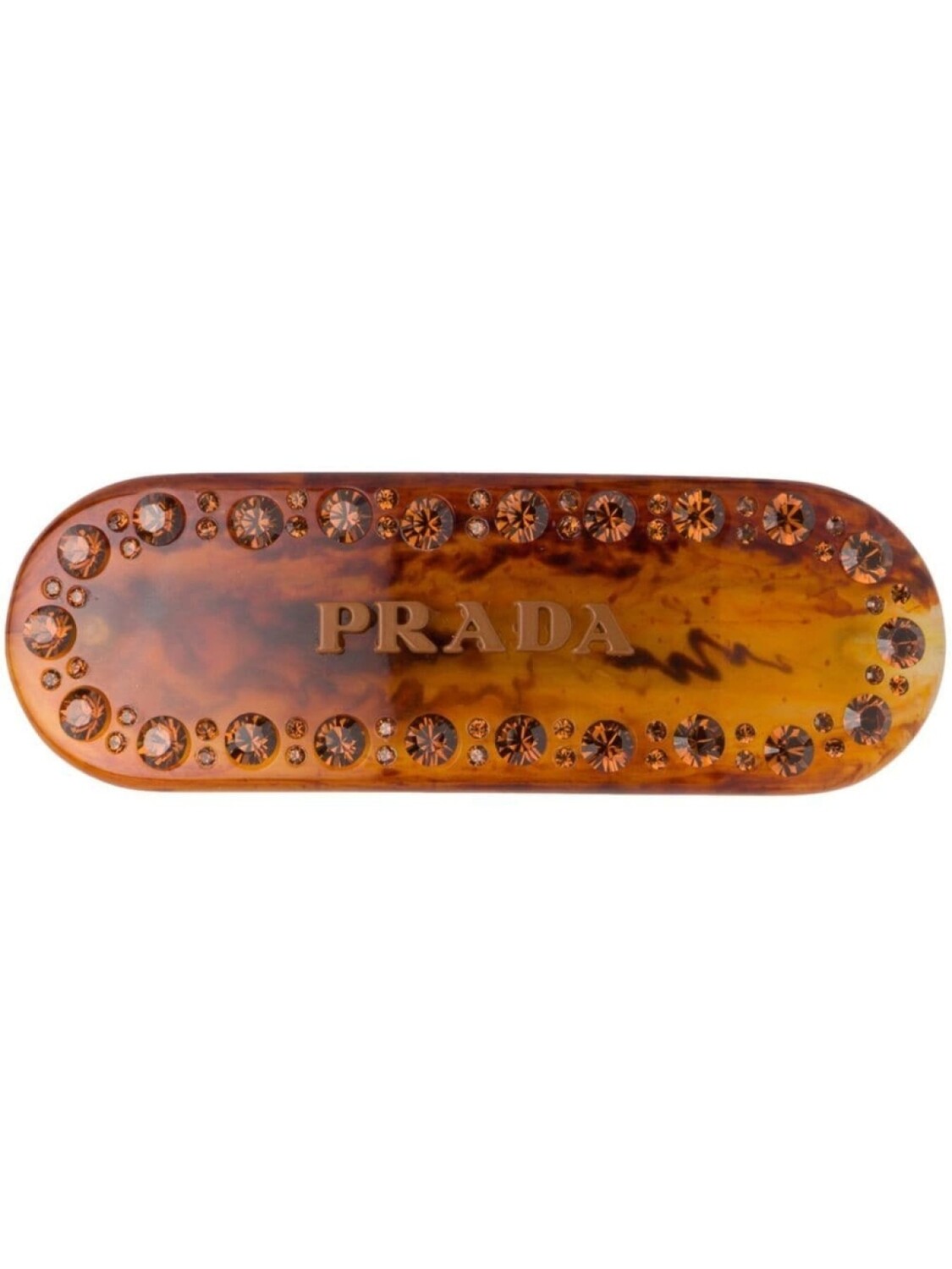 

Prada заколка для волос с логотипом, коричневый