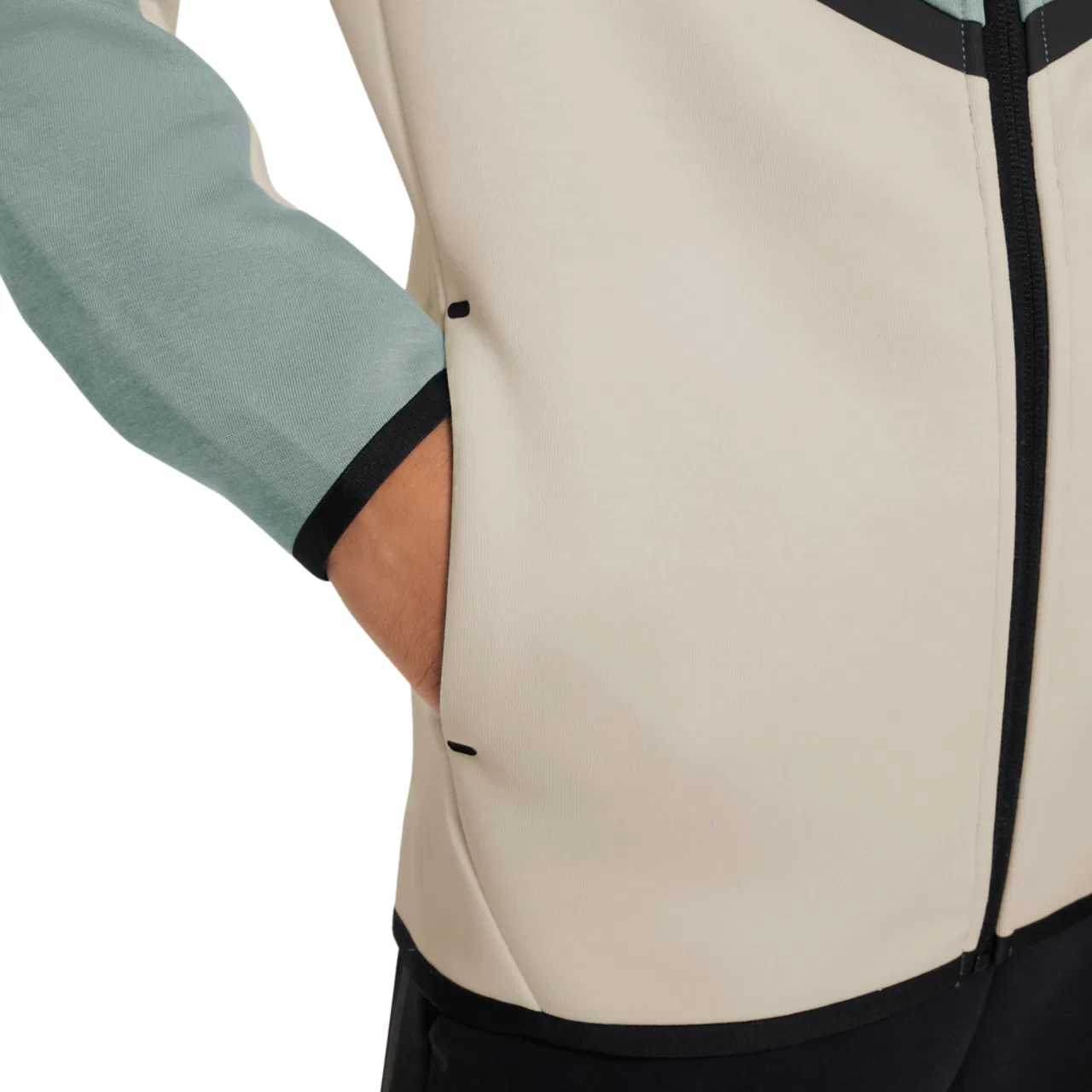 Худи для мальчиков Tech Fleece Full-Zip Nike, цвет Dusty Sage/Light Orewood — фото 3