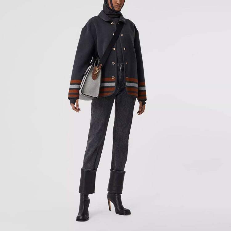 Свитер Burberry женский, базовый слой, темно-серый — фото 4