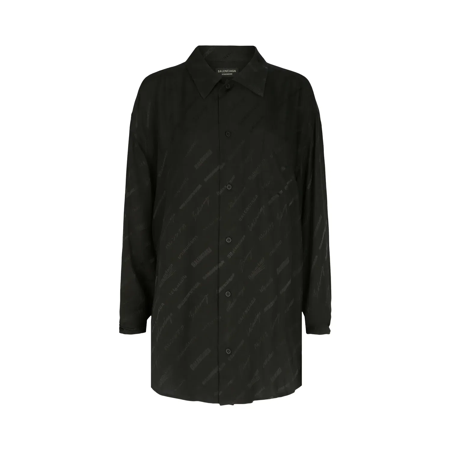 Лонгслив шелковый Minimal Logomania Balenciaga, Black
