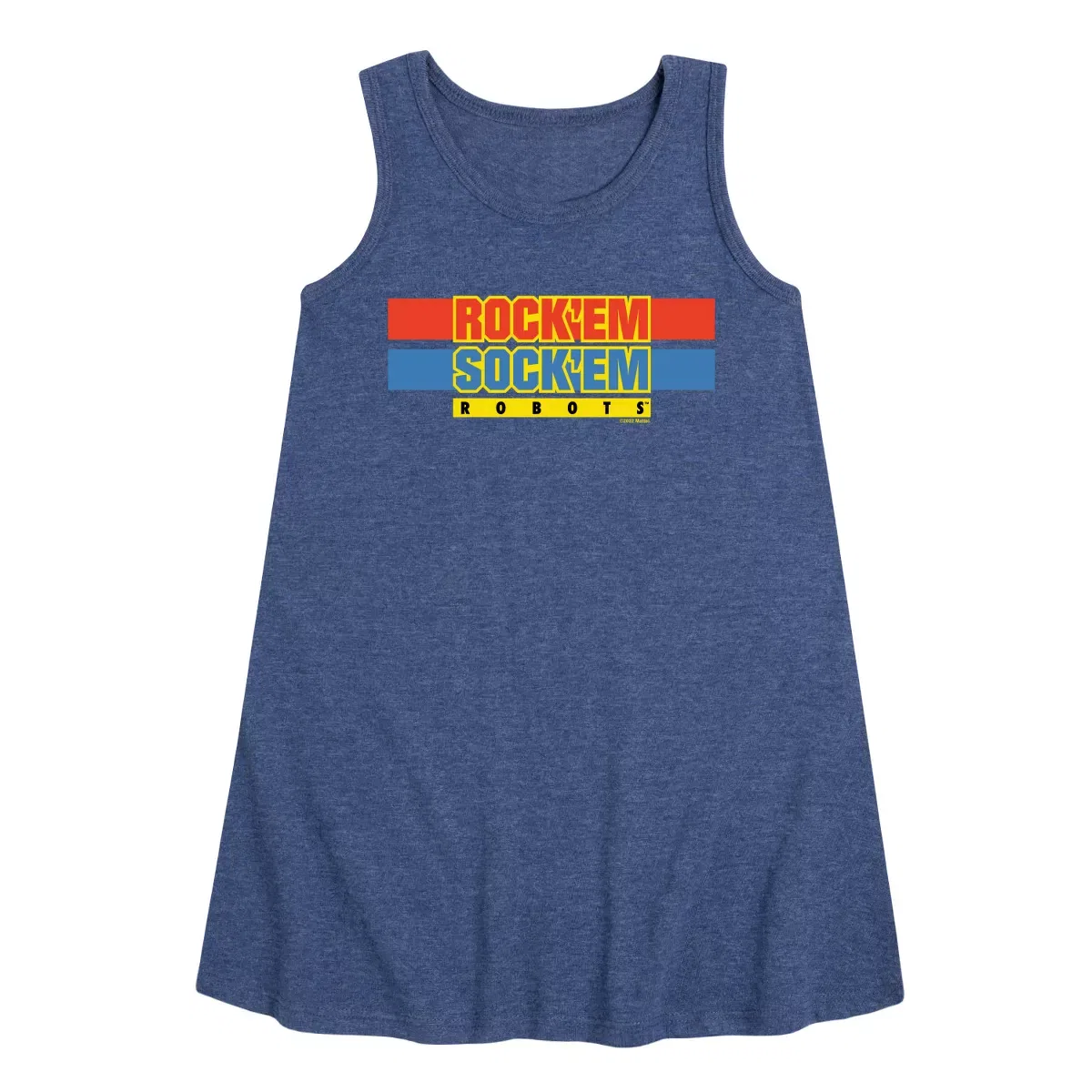 Детское платье для девочек без рукавов Rock 'Em Sock 'Em Robots, Heather Navy