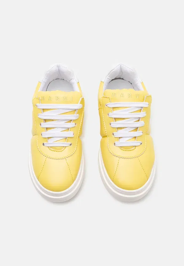 Кроссовки из кожи и искусственной кожи Marni Yellow, White, белый/желтый — фото 4