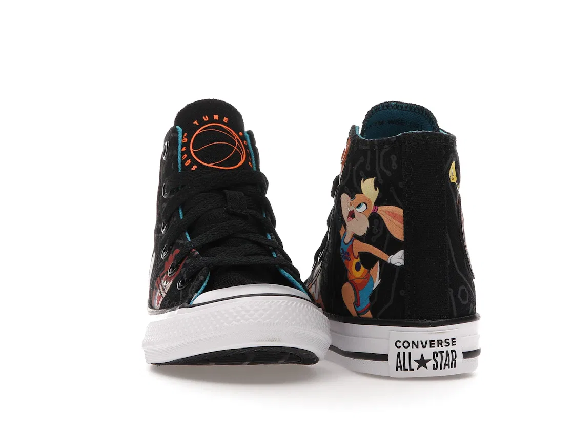 Детские кеды с принтом Converse Chuck Taylor All Star Hi Space Jam (PS), Black/Multi/White — фото 2