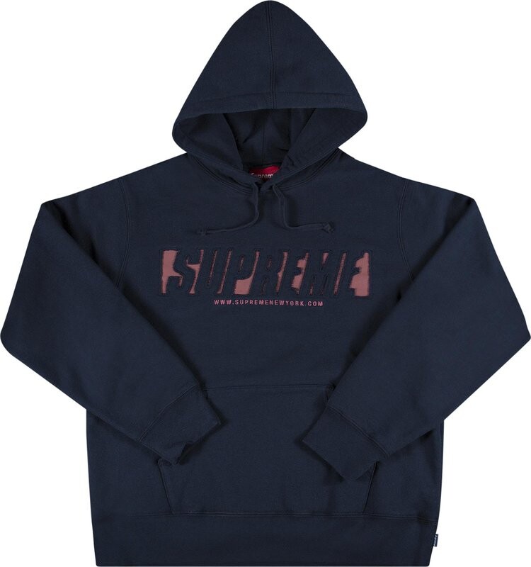 

Толстовка Supreme Reflective Cutout Hooded Sweatshirt 'Navy', синий