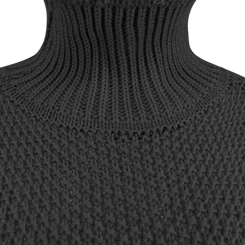 Женский свитер оверсайз с длинным рукавом, модель Batwing, чёрный — фото 3