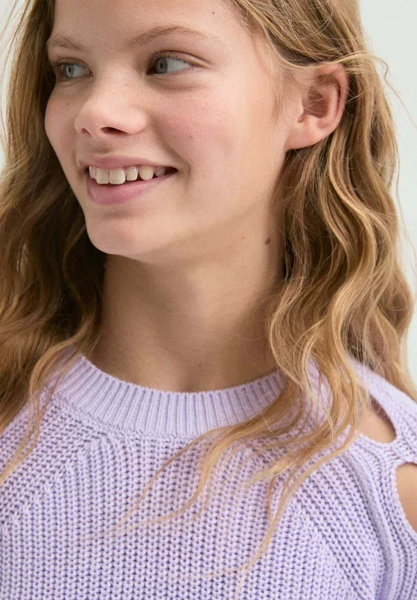 Джемпер хлопковый Niza tricot girls Scalpers, lilac, сиреневый — фото 4